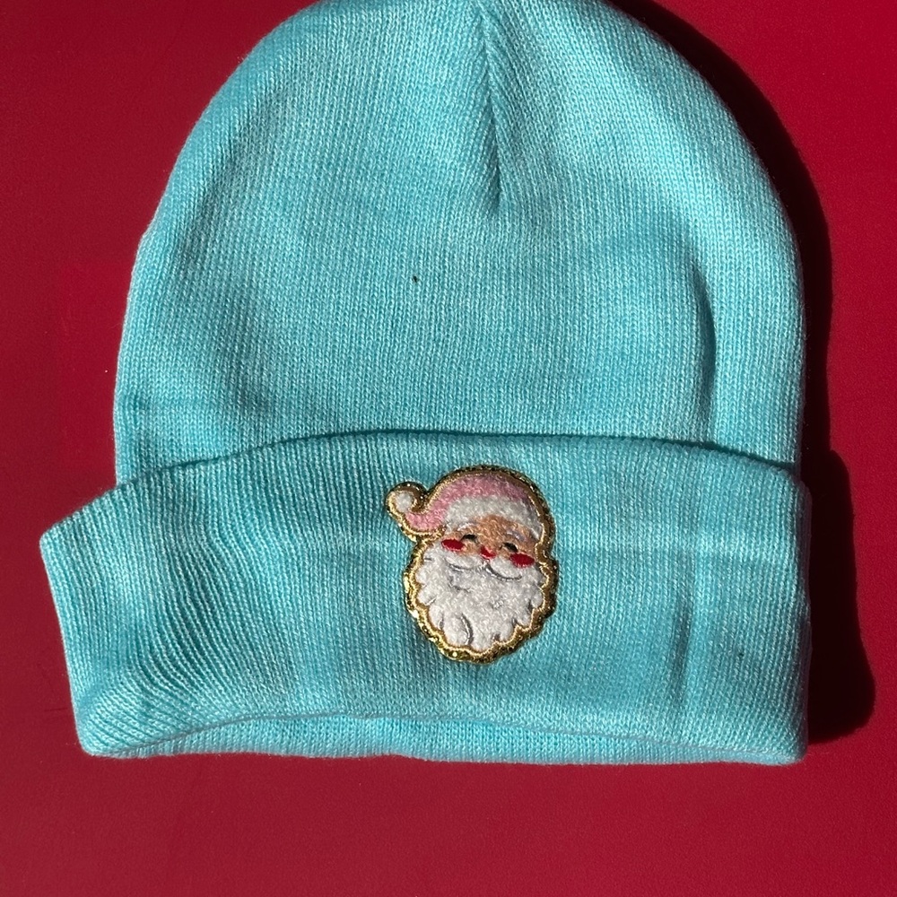 Turquoise Santa Beanie